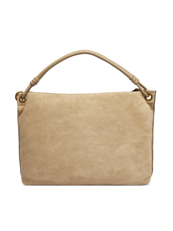 Tommy Hilfiger Τσάντα Tommy Hilfiger Th Statement Leather Bag Suede AW0AW18402 Μπεζ