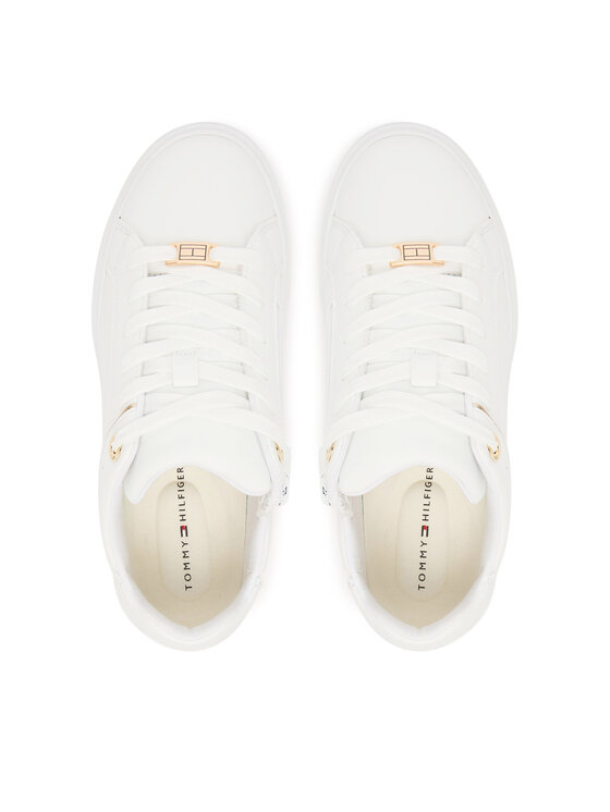 Tommy Hilfiger Sneakersy Tommy Hilfiger Low Cut Lace Up Sneaker T3A9-33982-1355 D Biały