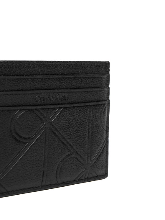 Calvin Klein Etui pentru carduri Calvin Klein Xl Emblem Aop Emboss Card Case LV04D1174G Negru
