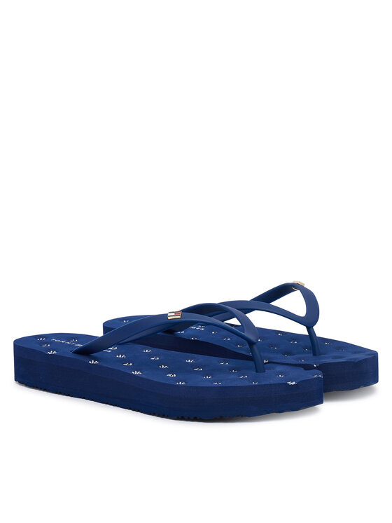 Tommy Hilfiger Flip-flops Tommy Hilfiger Repeat Logo Platform FW0FW09199 Sötétkék