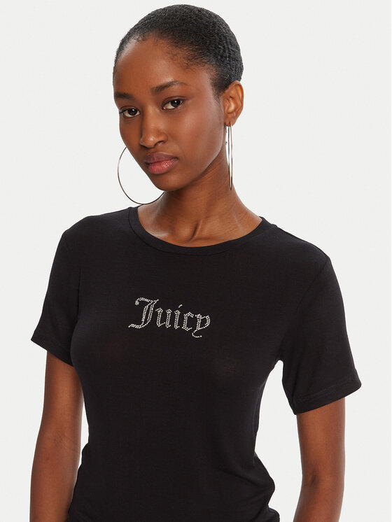 Juicy Couture Juicy Couture Camiseta Sheer JCWCT225301 Negro Slim Fit