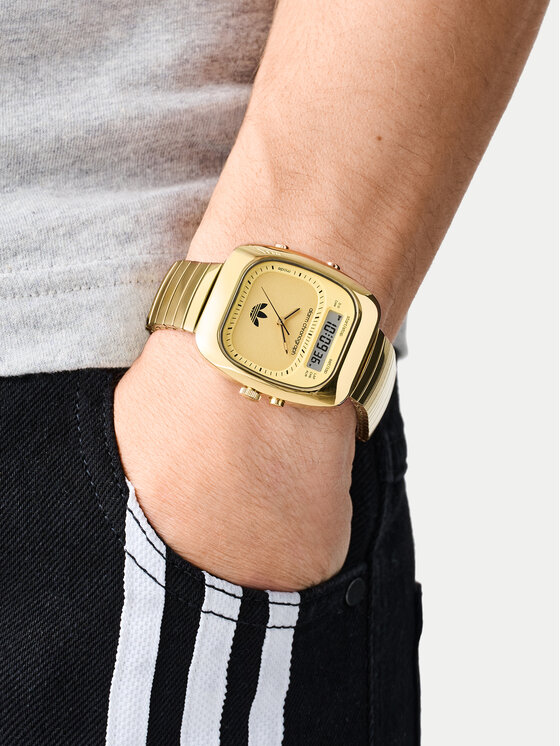 adidas Hodinky adidas Retro Wave Three Chronograph AOSY25014 Zlatá