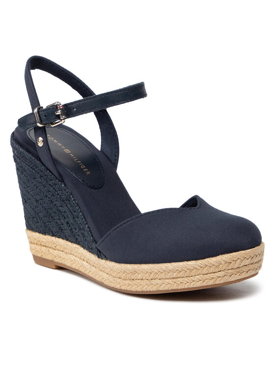 Tommy Hilfiger Espadrile Tommy Hilfiger Basic Closed Toe High Wedge FW0FW04786 Tamnoplava
