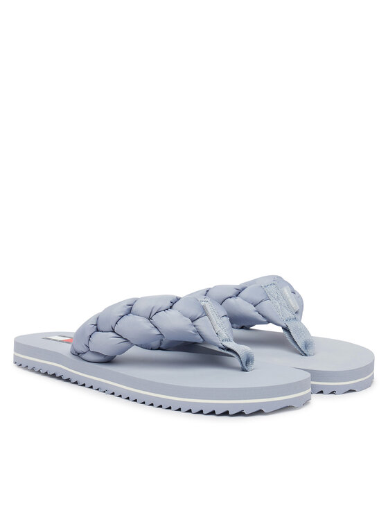 Tommy Jeans Джапанки Tommy Jeans Braided Thong Beach Sandal EN0EN02877 Светлосиньо