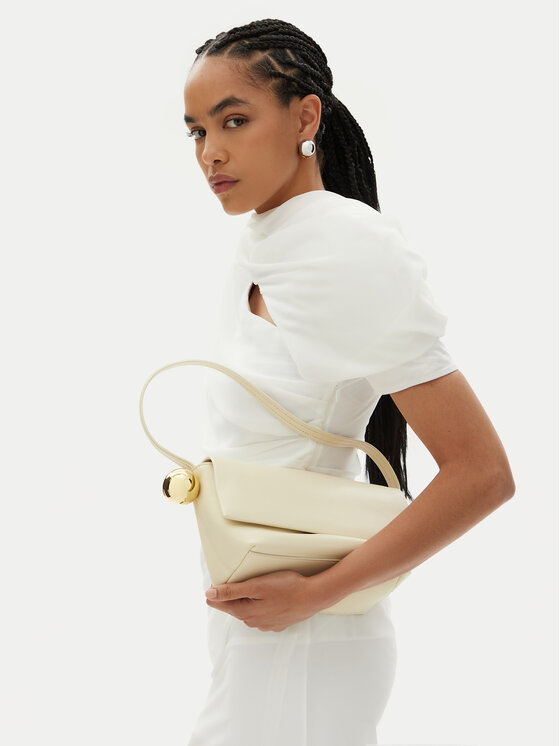 JACQUEMUS Kabelka JACQUEMUS Le Rond Carre 24H243BA383-3171 Écru