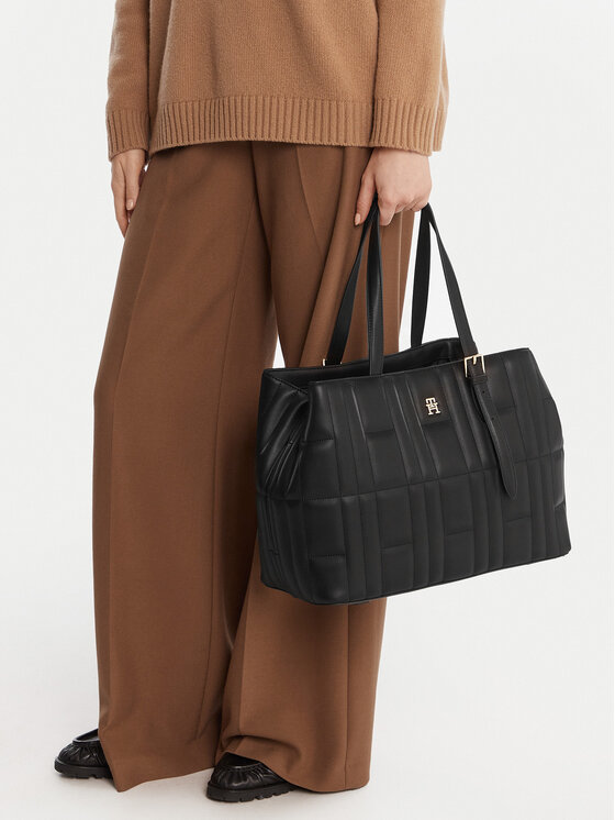 Tommy Hilfiger Kabelka Tommy Hilfiger Th Feminine Tote AW0AW17452 Čierna