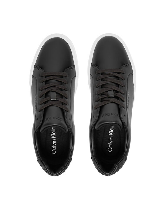 Calvin Klein Sneakersy Calvin Klein Chunky Cupsole Laceup Lth Bt Aop YW0YW02036 Czarny