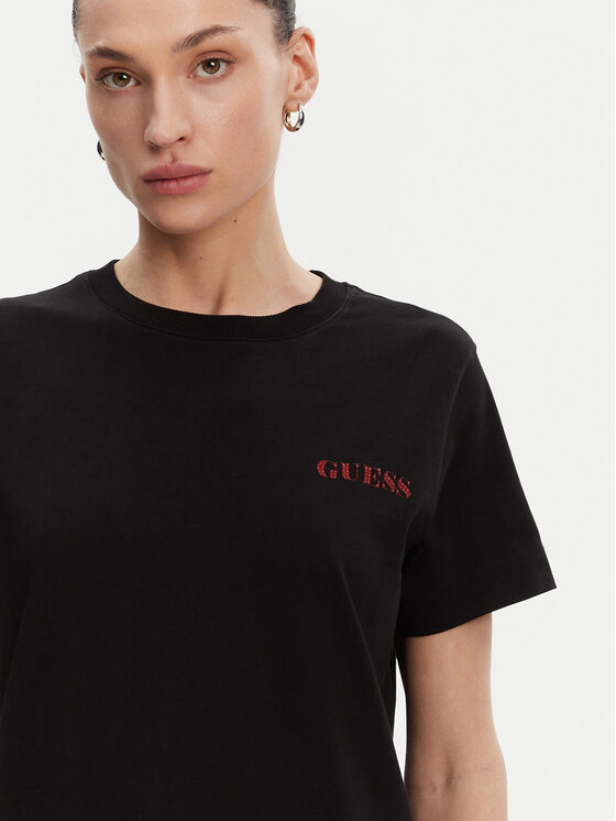 Guess Guess Футболка W5RI04 I3Z14 Чорний Regular Fit