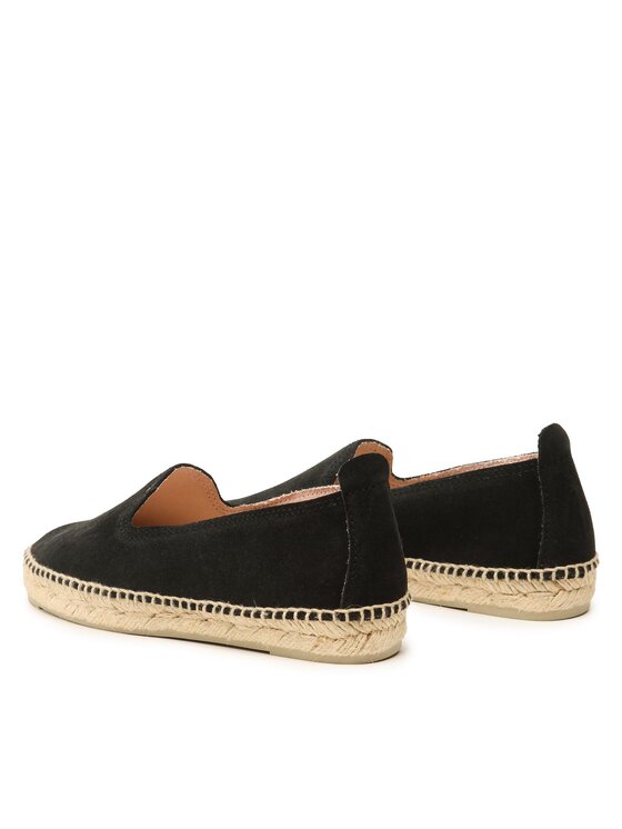 Manebi Еспадрильї Manebi Suede Flat Espadrilles Чорний
