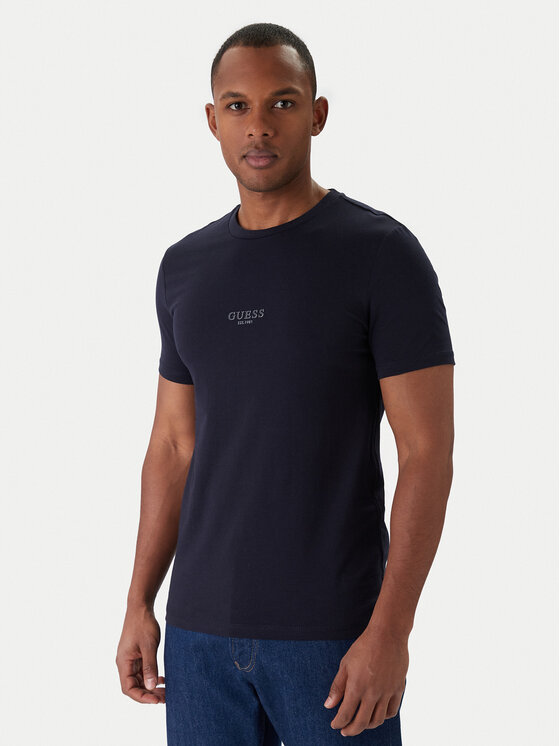 Guess Guess T-shirt M2YI72 I3Z14 Tamnoplava Slim Fit