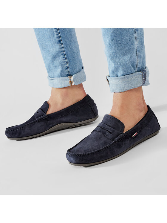 Tommy Hilfiger Mokasinke Tommy Hilfiger Classic Suede Penny Loafer FM0FM02725 Tamnoplava