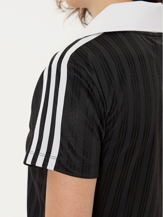 adidas adidas Marškinėliai adicolor Football Jacquard JD2606 Juoda Slim Fit