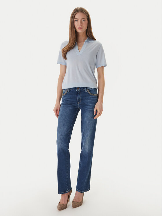 Guess Guess Поло W6GR03 Z0583 Світло-синій Regular Fit