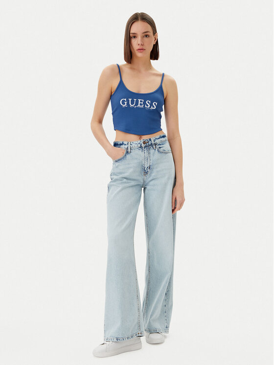 Guess Guess Marškinėliai V5GP16 K8RT2 Mėlyna Regular Fit