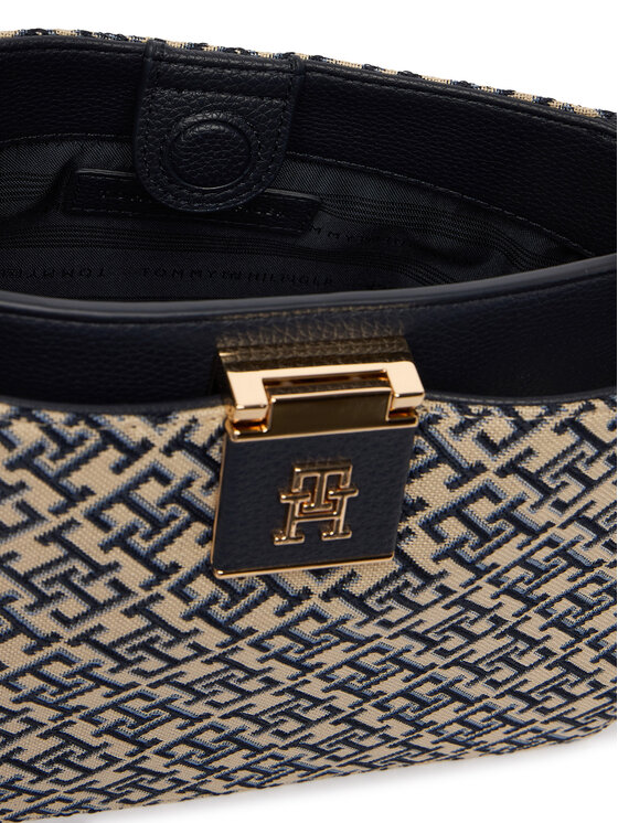 Tommy Hilfiger Táska Tommy Hilfiger Th Her Med Satchel Jacqu AW0AW18639 Sötétkék