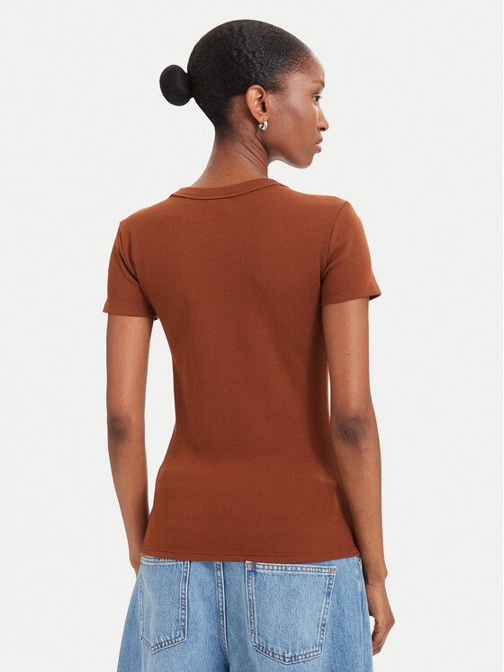 HUGO HUGO Футболка Easy 50523924 Коричневий Slim Fit