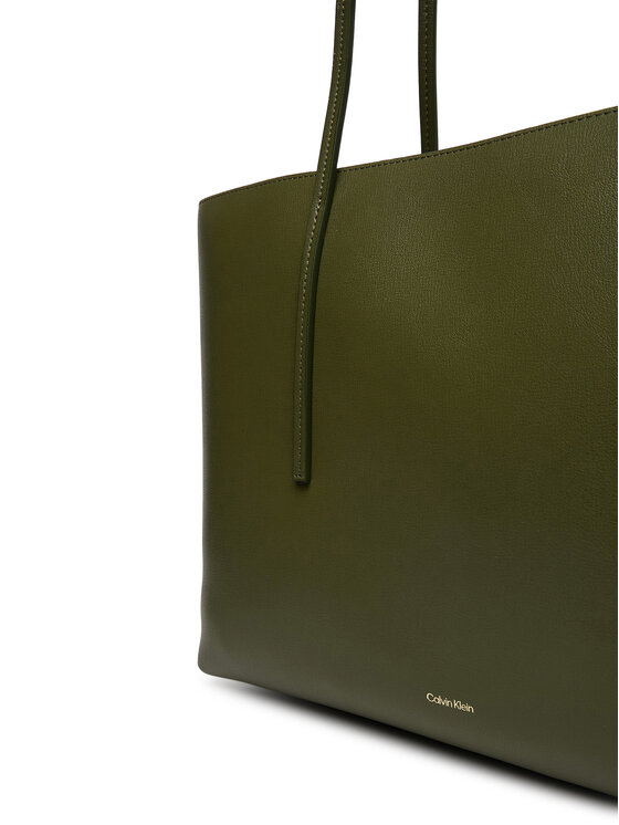 Calvin Klein Ročna torba Calvin Klein Foil Logo Tote W/Pouch LV04F3274G Zelena