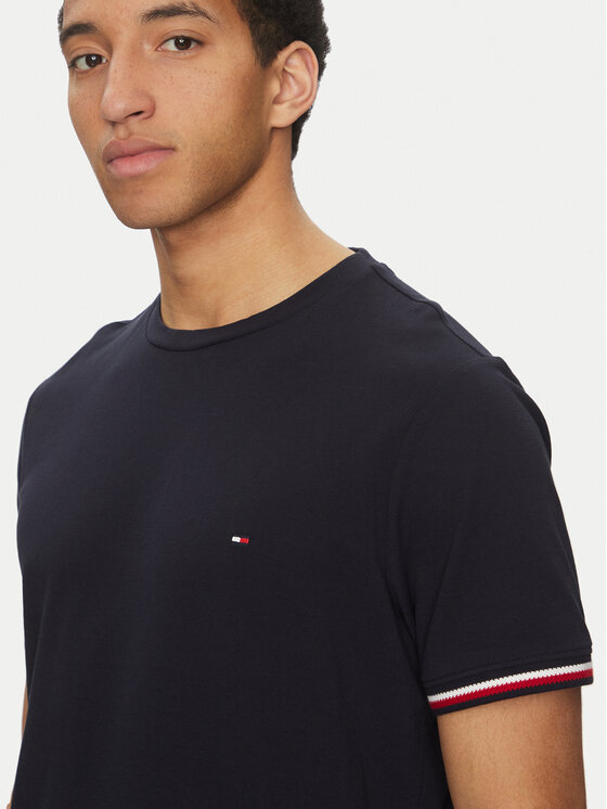 Tommy Hilfiger Tommy Hilfiger Majica Global Stripe MW0MW38630 Mornarsko modra Regular Fit