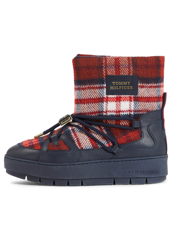 Tommy Hilfiger Cizme de zăpadă Tommy Hilfiger Tartan Snowboot FW0FW07612 Albastru