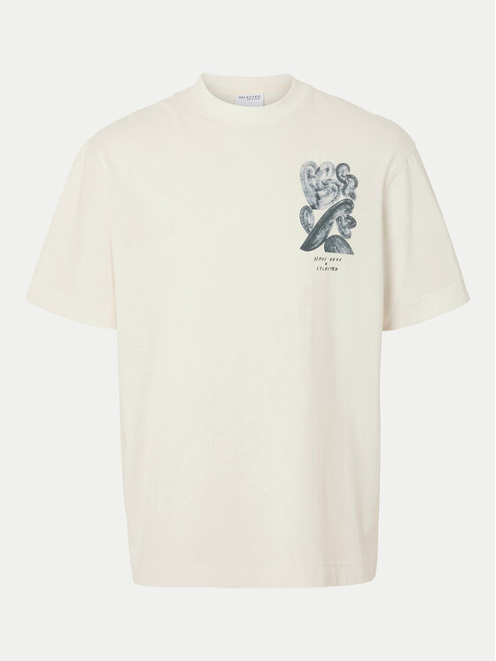 Selected Homme Selected Homme T-Shirt Will 16097225 Εκρού Relaxed Fit
