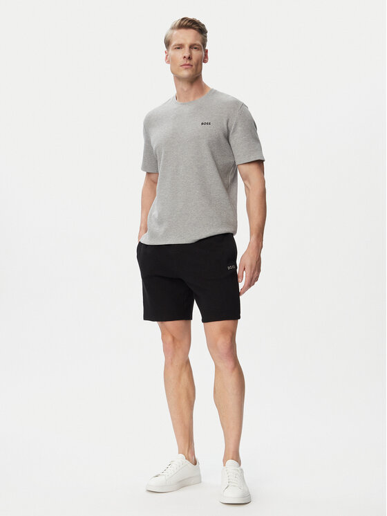BOSS BOSS Camiseta Waffle 50535891 Gris Regular Fit