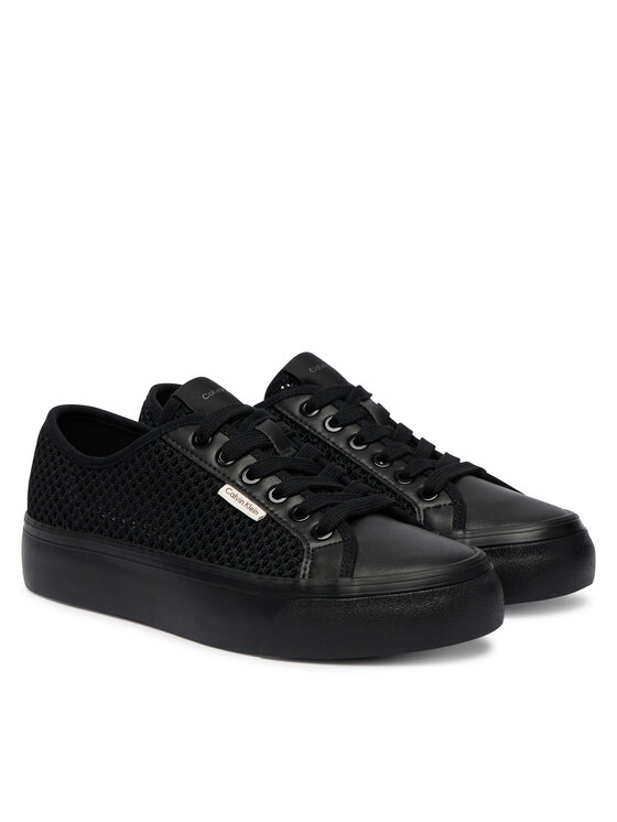 Calvin Klein Sneakers Calvin Klein Vulc Flatf Lace Up Lin Mesh HW0HW02971 Nero