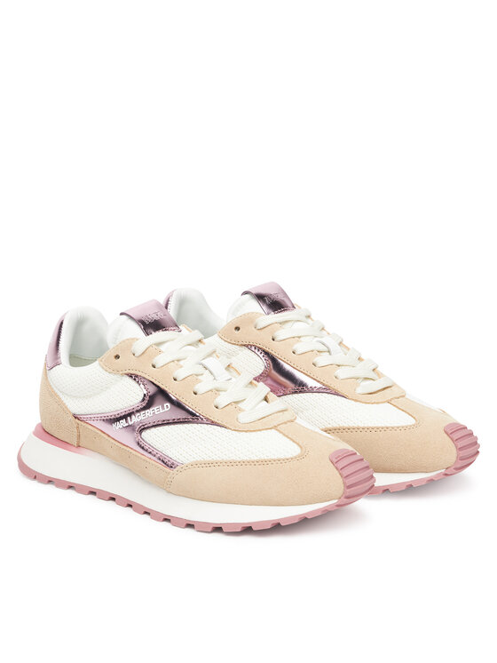 KARL LAGERFELD Sneakersy KARL LAGERFELD Kairo Lo Lace Mix II KL61124E 4TP Béžová