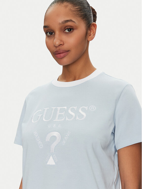 Guess Guess Camiseta V5GI18 I3Z14 Celeste Boxy Fit