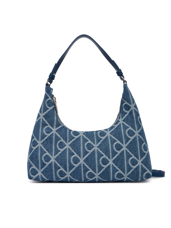 Calvin Klein Torbica Calvin Klein Emblem Aop Denim Shoulder Bag LV04F3431G Plava
