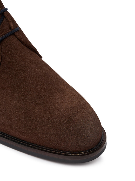Tommy Hilfiger Μποτίνια Tommy Hilfiger Corporate Dressy Suede Lace Boot FM0FM05951 Καφέ