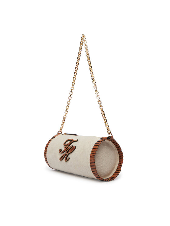 Tommy Hilfiger Torbica Tommy Hilfiger Th Elev Summ Chain Bag Canvas AW0AW18635 Bež