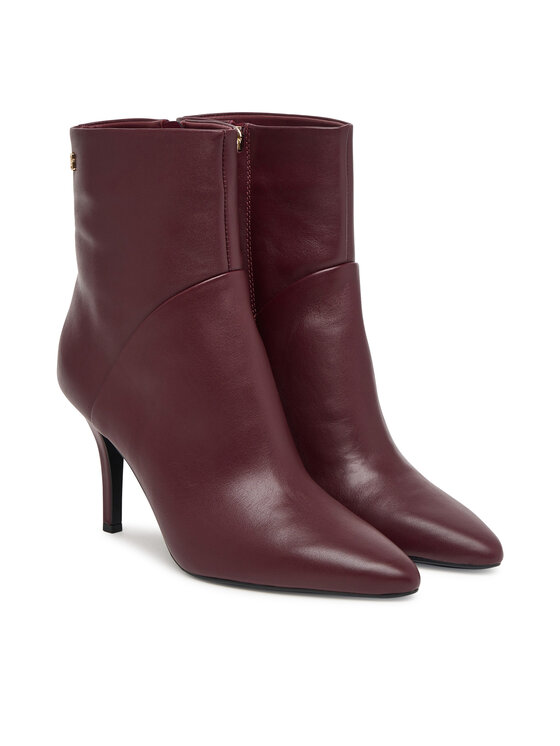 Tommy Hilfiger Боти Tommy Hilfiger High Heel Clean Ankle Boot FW0FW09624 Бордо