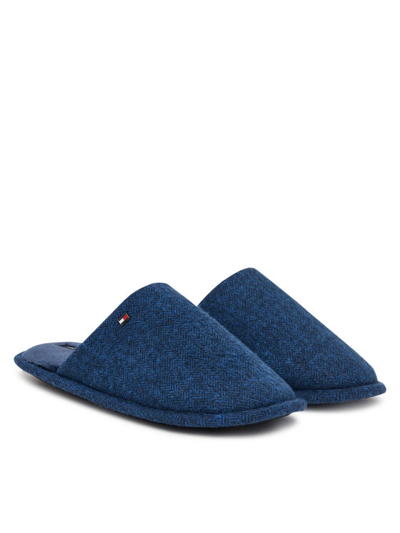 Tommy Hilfiger Pantofole Tommy Hilfiger Hilfiger Herringbone House Shoe FM0FM06018 Blu scuro