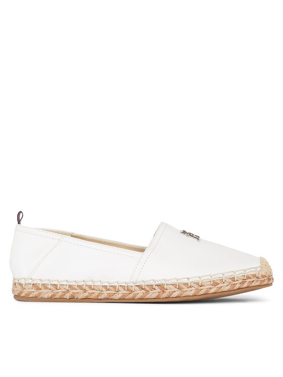 Tommy Hilfiger Εσπαντρίγιες Tommy Hilfiger Th Leather Flat Espadrille FW0FW07720 Εκρού