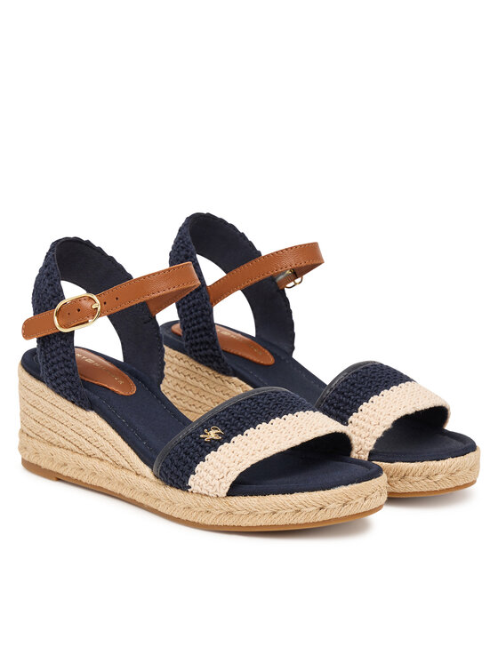 Tommy Hilfiger Espadrilės Tommy Hilfiger Mid Espad Wedge Crochet FW0FW09516 Tamsiai mėlyna