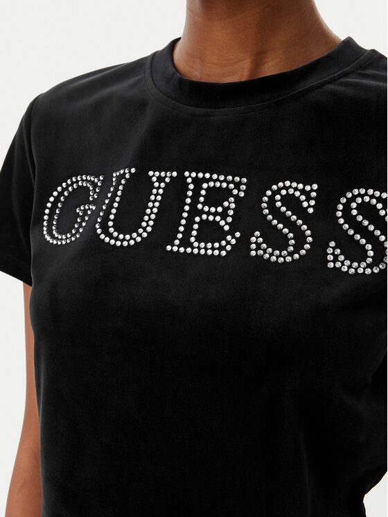 Guess Guess Футболка V3BI01 K0232 Чорний Regular Fit