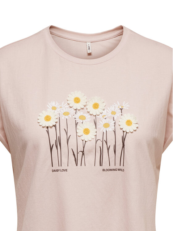 ONLY ONLY T-Shirt Jany 15372108 Ανοιχτό ροζ Regular Fit