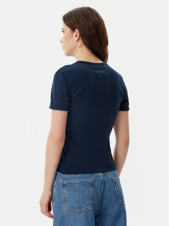 Tommy Jeans Tommy Jeans Camiseta Nyc Ringer DW0DW20323 Azul marino Slim Fit