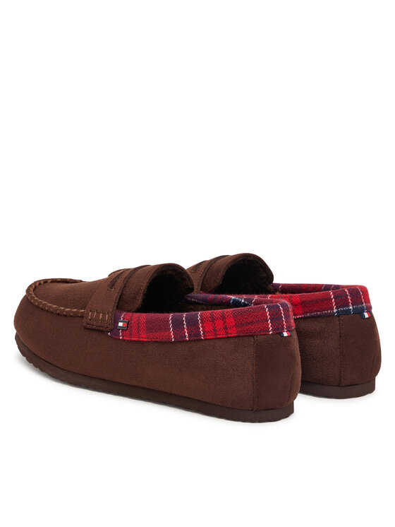 Tommy Hilfiger Pantofole Tommy Hilfiger Hilfiger Check Driver House Shoe FM0FM06013 Marrone scuro