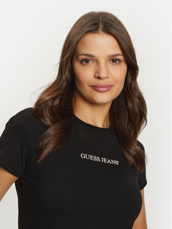 Guess Jeans Guess Jeans Футболка W4YI01 J1314 Чорний Regular Fit