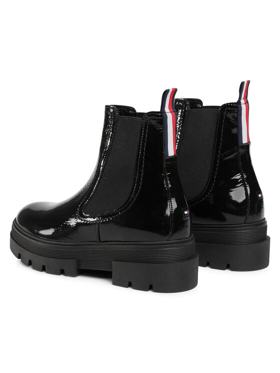 Tommy Hilfiger Stivaletti Tommy Hilfiger Classic Patent Chelsea Boot FW0FW05182 Nero