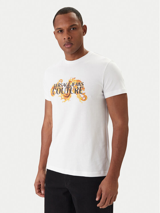 Versace Jeans Couture Versace Jeans Couture Camiseta 80GAHE02 CJ00E Blanco Regular Fit