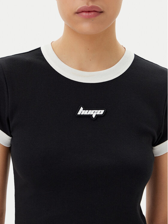 HUGO HUGO Футболка Dalia 50537476 Чорний Slim Fit
