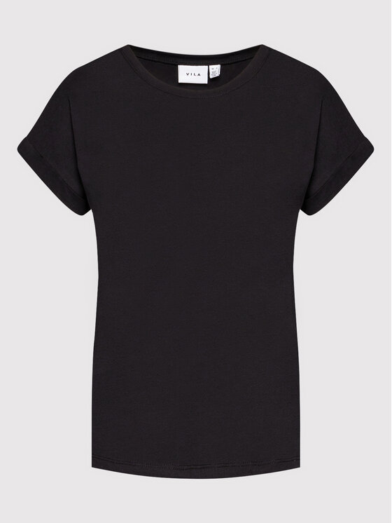 Vila Vila T-Shirt Dreamers 14083083 Μαύρο Boxy Fit