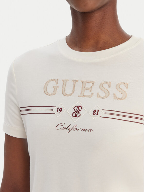 Guess Guess T-Shirt V6GI06 K2967 Εκρού Regular Fit