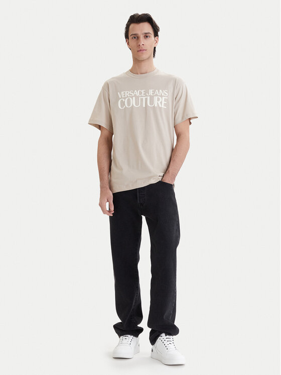 Versace Jeans Couture Versace Jeans Couture Camiseta 80GAHT01 CJ00T Beis Regular Fit