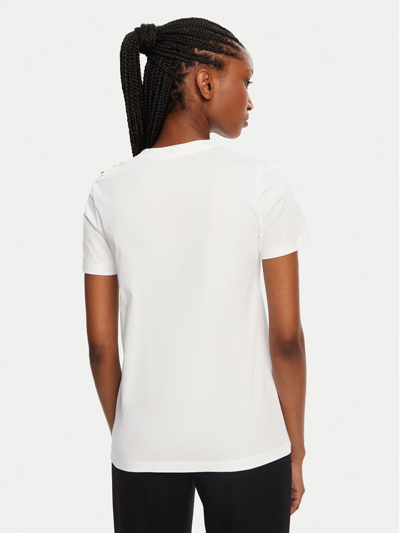 Balmain Balmain T-Shirt BF1EF005BB02 Λευκό Regular Fit