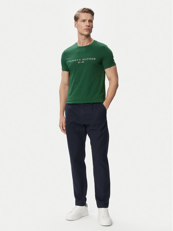 Tommy Hilfiger Tommy Hilfiger Póló Logo MW0MW11797 Sötétzöld Slim Fit