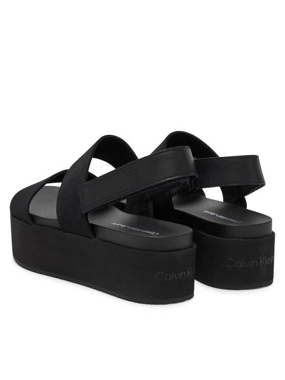 Calvin Klein Jeans Сандали Calvin Klein Jeans Flatform Sandal Sling In YW0YW01788 Черен