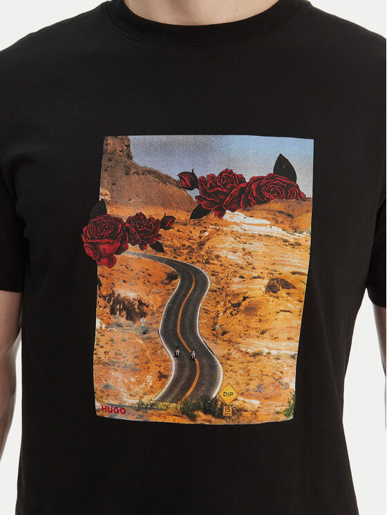 HUGO HUGO Camiseta Dikerd 50564024 Negro Relaxed Fit